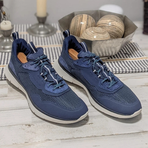 Cole Haan men's shoes 9.5M D, blue leather and mesh zero grand athletic trainers - Picture 11 of 16